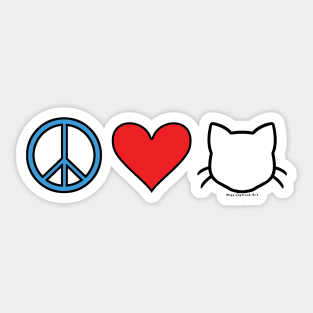 Peace Love Cats - White Sticker